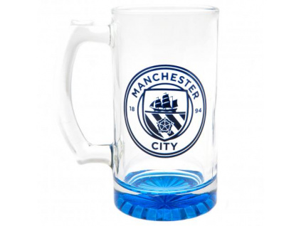 Pivní sklenice Manchester City FC, modrý znak, 425 ml