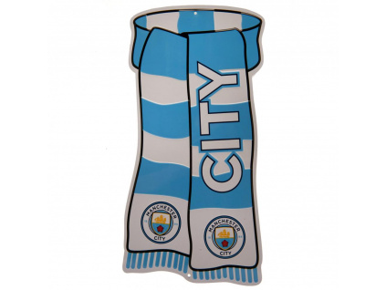 Plechová cedule Manchester City FC 30x15cm šála