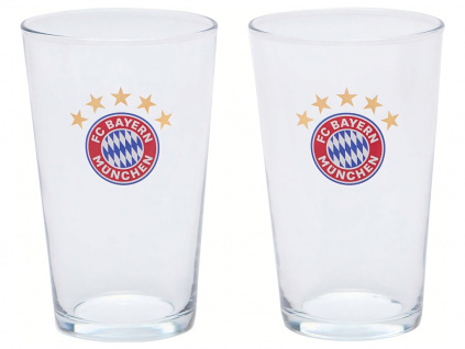 FotbalFans.cz - BAM6047 - Sklenice FC Bayern Mnichov s barevným znakem. 300ml. Sada 2ks.