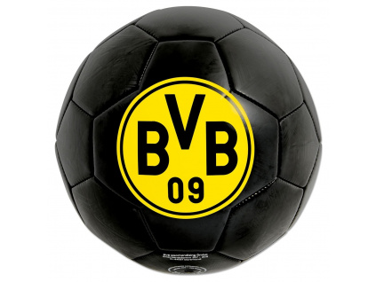 Fotbalový míč Borussia Dortmund, Černý, Žlutý znak BVB, Vel. 5