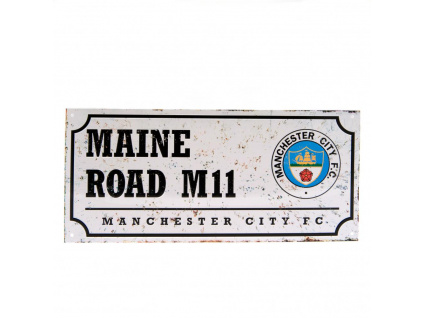 Kovová Cedule Manchester City FC, Maine Road M11, 40x18 cm