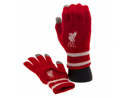 Pletené rukavice Liverpool FC, červené, touchscreen