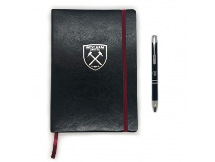 Zápisník A5 a Pero West Ham United FC, černá sada