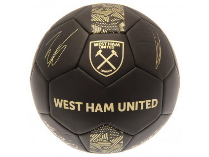 Fotbalový Míč West Ham United FC, Černý, Zlaté podpisy, Vel. 1