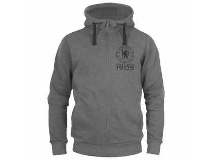 Mikina Chelsea FC, šedá, kapuce, zip