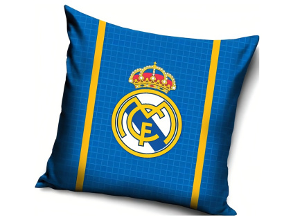 Polštářek Real Madrid FC, modrý, bavlna, 40x40
