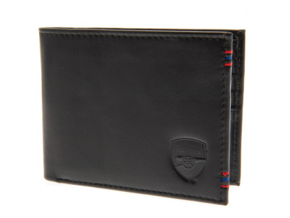 Kožená peněženka Arsenal FC, černá s prošíváním, 11 x 9 cm