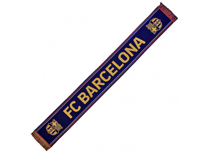 Šála FC Barcelona, zlatá, 140x20 cm