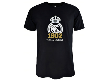 Tričko Real Madrid FC, černá, bavlna