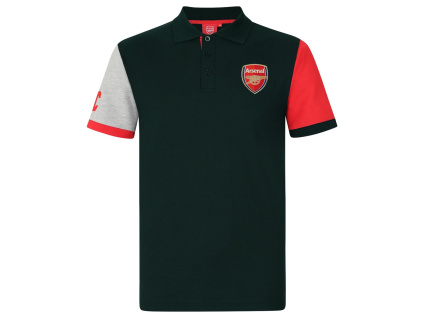Polo tričko Arsenal FC, černé, barevné rukávy