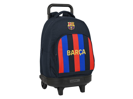 Batoh FC Barcelona, cestovní, černý, kolečka, 33 l