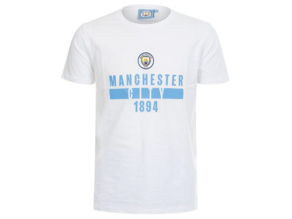 Tričko Manchester City FC, bílé, bavlna