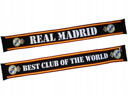 Šála Real Madrid FC, černá, 132x17 cm