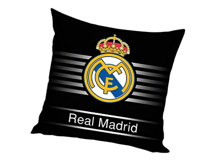 Polštářek Real Madrid FC, černý, 40x40 cm