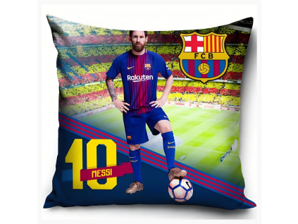 Polštářek FC Barcelona, foto Messi, 40x40 cm