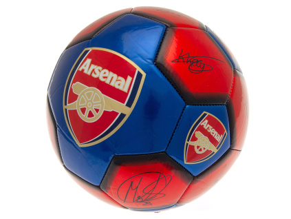 Fotbalový míč Arsenal FC, červeno-modrý, podpisy hráčů, vel. 5