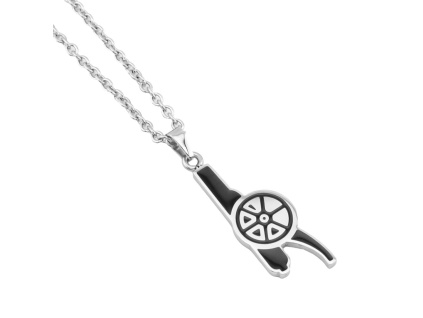 Řetízek Arsenal FC, postříbřený, černý přívěsek