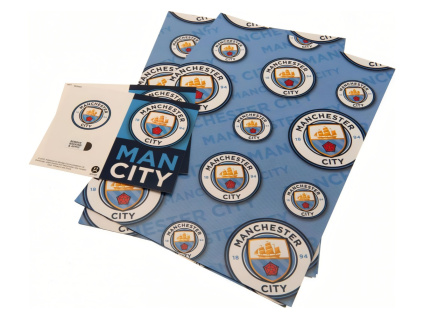 Dárkový balicí papír Manchester City FC, 70x50 cm, 2ks
