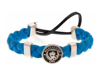 Náramek Manchester City FC, s kovovu ozdobou, 16 cm