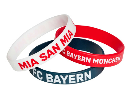 Silikonový náramek FC Bayern Mnichov, sada 3 ks