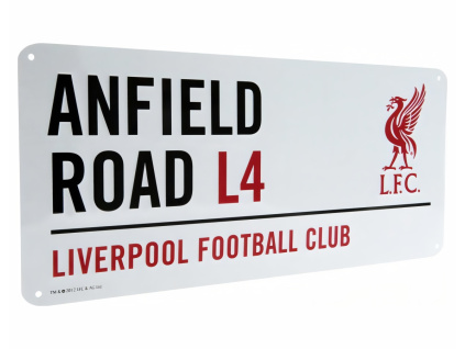 Plechová cedule Liverpool FC, bílá, 40x18 cm