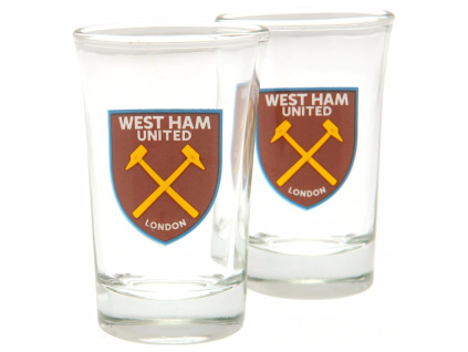 Skleničky na panáky West Ham United FC, sada 2 ks