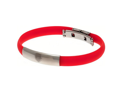 Silikonový náramek Arsenal FC, červený, nerezová přezka