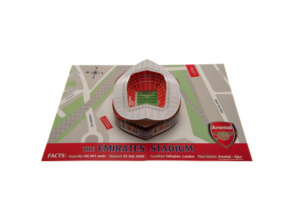 Narozeninové blahopřání Arsenal FC, 3D Emirates Stadion, 22x15 cm