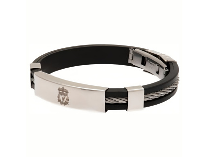 Silikonový náramek Liverpool FC, černý, nerezová přezka