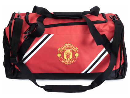 Sportovní taška Manchester United FC, červená, barevný znak