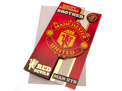 Narozeninové blahopřání Manchester United FC, pro bratra, 22x12 cm
