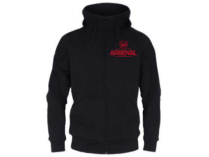 Mikina Arsenal FC, černá, kapuce, zip