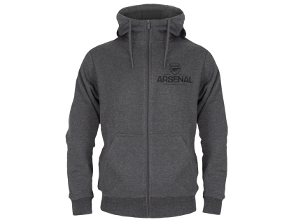 Mikina Arsenal FC, šedá, kapuce, zip