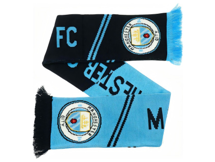 Šála Manchester City FC, modro-černá, 132x19 cm