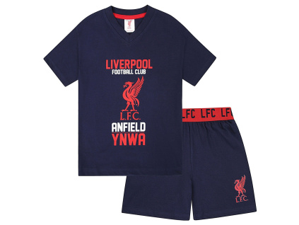 Dětské pyžamo Liverpool FC, tmavě modré, krátký rukáv