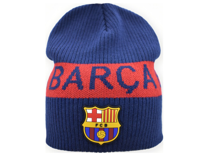 Zimní čepice FC Barcelona, beanie, modrá