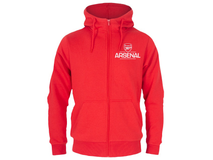 Mikina Arsenal FC, červená, kapuce, zip