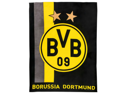Fleecová deka Borussia Dortmund, černo-žlutá, 150x200 cm
