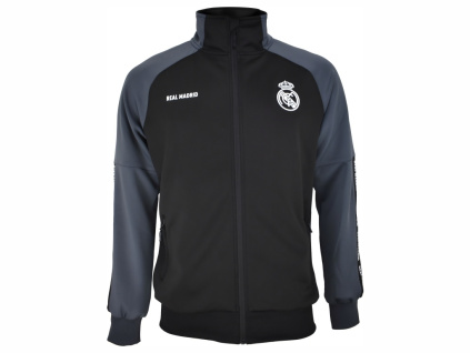 Dětská sportovní bunda Real Madrid FC, černo-šedá, zip (Velikost 5-6 r)