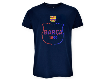 Tričko FC Barcelona, Crest, tmavě modré, bavlna (Velikost 3XL)