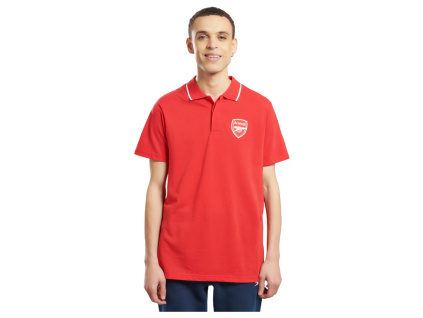 Polo tričko Arsenal, červené, bílý lem a znak klubu (Velikost XXL)