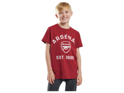 Dětské tričko Arsenal, červené, EST.1886, bavlna (Velikost 13-14 r)