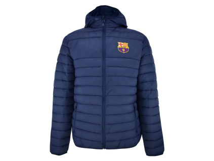 Zimní bunda FC Barcelona, tmavě modrá, prošívaná (Velikost XXL)
