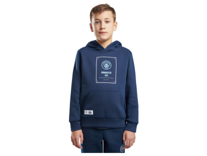 Dětská mikina Manchester City, tmavě modrá, kapuce, kapsa (Velikost 13-14 r)