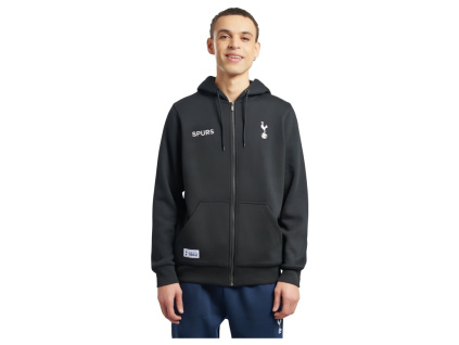 Mikina Tottenham Hotspur, černá, zip, kapuce (Velikost XXL)