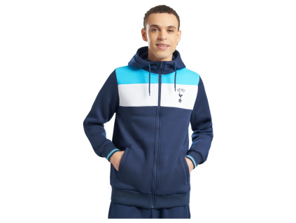 Mikina Tottenham Hotspur, tmavě modrá, zip, kapuce (Velikost XXL)