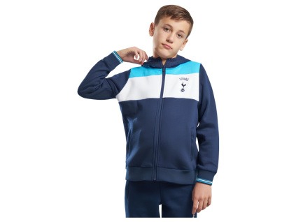Dětská mikina Tottenham Hotspur, tmavě modrá, zip, kapuce (Velikost 13-14 r)