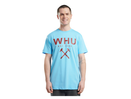 Tričko West Ham United, WHU 1895, světle modré, bavlna (Velikost XXL)