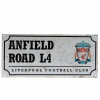 Plechová cedule Liverpool FC, ANFIELD ROAD, 40x18 cm