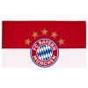 Vlajka FC Bayern Mnichov, Znak a 5 hvězd, Červeno-bílá, 90x60cm